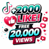 TikTok Likes Package (2,000) + 20K Views Bonus | Instant Start | Safe Growth