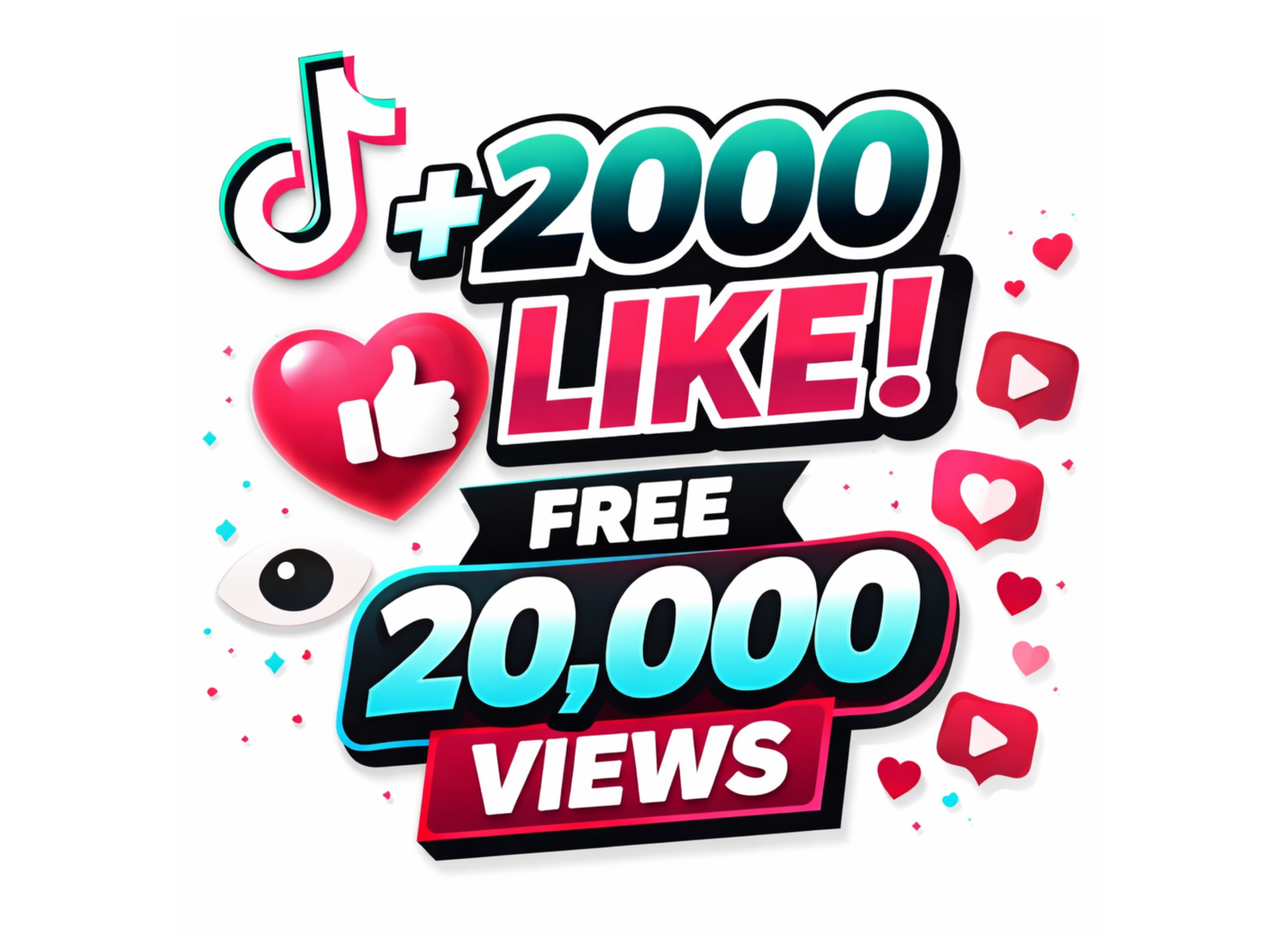 TikTok Likes Package (2,000) + 20K Views Bonus | Instant Start | Safe Growth